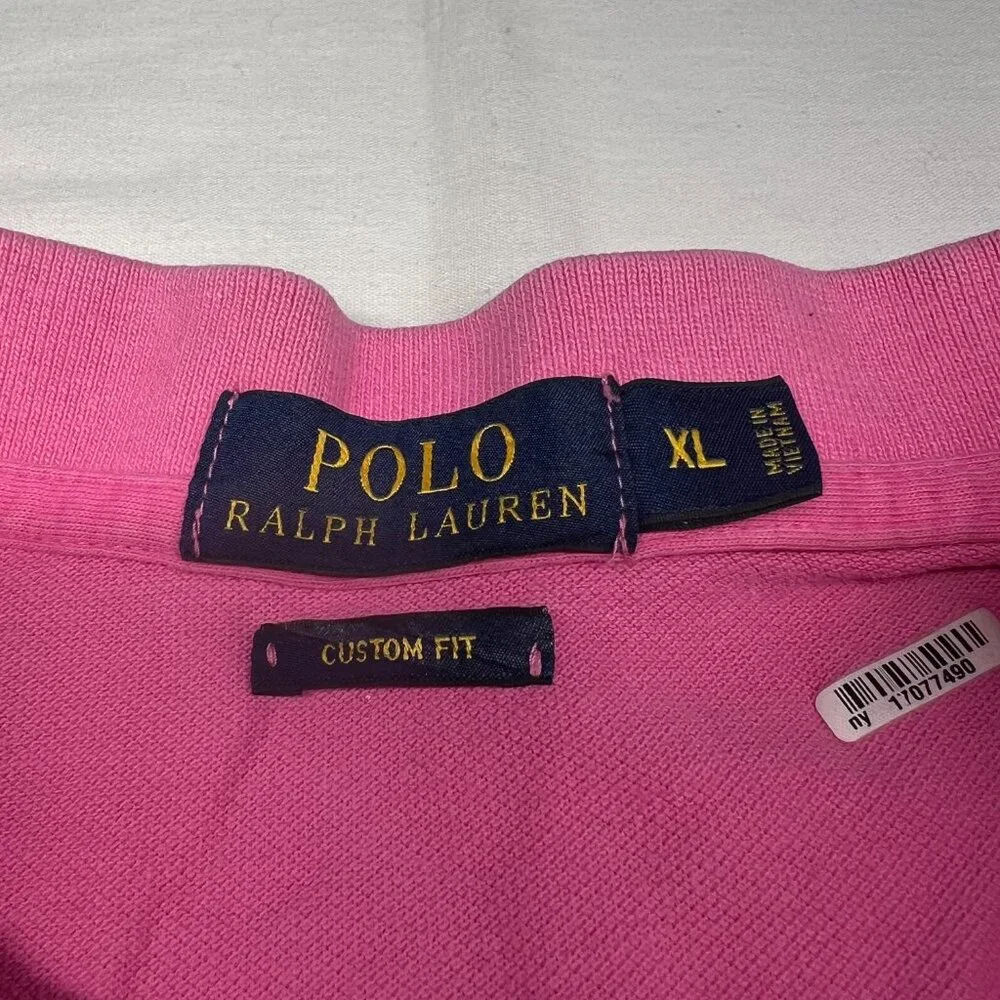 Polo Ralph Lauren Mens‎ Pink Custom Fit Polo Shirt XL